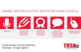 Leader and Voice of the Textile Services Industry - TRSA · § TRSA Industry Directory & Buyer's Guide ... (SOPs) for sorting, handling, processing and finishing reusable linens and