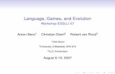 Language, Games, and Evolution - uni-tuebingen.decebert/LGE/intro.pdfAspects of Language, Games, and Evolution • Rationality in Language Use • Gricean Pragmatics • Alignment,