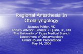 Regional Anesthesia In Otolaryngology · Regional Anesthesia In Otolaryngology Jacques Peltier, MD ... Scalp Blocks . 8 Scalp Blocks . 9 Scalp Blocks . 10 Scalp Blocks . 11 Trigeminal