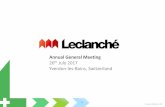 Annual General Meeting th July 2017 Yverdon-les-Bains ... July 2017 Yverdon-les-Bains, Switzerland 1 company confidential –2017 1 Agenda 2016 Achievements 2016 Financial Summary