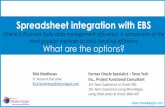 Spreadsheet integration with EBS EBS data management...Spreadsheet integration with EBS Oracle E-Business Suite data management efficiency. A comparison of the most popular methods