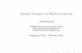 Optimal Transport for Machine Learning · = diag(a)Kdiag(b) eachiterationO(nm) complexity(matrixvector multiplication) canbeimprovedtoO(nlogn) ongriddedspacewith convolutions[Solomonetal.