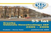 55 lat - Oddział Nowohucki SEP - strona głównanhsep.pl/dokumenty/kronika_ONSEP_2005_2009.pdfLp. Firma – Symbol Przewodniczący Il. członków nazwa koła koła koła stan na 31.07.09
