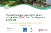 Mainstreaming Ecosystem-based Adaptation (EbA) into ... · Training session, 14-15 December 2017 at FAO in Rome Photo documentation Mainstreaming Ecosystem-based Adaptation (EbA)