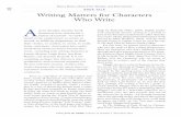 book talk Writing Matters for Characters Who Write A · book talk | Writing Matters for Characters Who Write. page. 94. Voices from the Middle, Volume 23 Number 2, December 2015 Holczer,