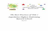 The Best Practices of Title I Superlative Highest ...marylandpublicschools.org/about/Documents/DSFSS/TitleI/Superlative...Superlative Highest Performing Reward Schools May 2013 . ...