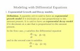 Modeling with Differential Equations - Computer … with Differential Equations 1. Exponential Growth and Decay models. Definition. A quantity y(t) is said to have an exponential growth