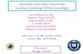 Quantum criticality beyond the Landau-Ginzburg …qpt.physics.harvard.edu/talks/aps_montreal.pdf · Quantum criticality beyond the Landau-Ginzburg-Wilson paradigm Leon Balents (UCSB)