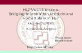HL7 Vocabularies: Bridging Information Models and Vocabulary in HL7 …€¦ · HL7 Vocabularies: Bridging Information Models and Vocabulary in HL7 October 26, 2005 Alexandria, Virginia