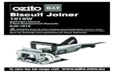 Biscuit Joinercdn0.blocksassets.com/assets/ozito/ozito-product-manuals/Lm4... · Your Ozito Biscuit Joiner BJK-1010 has been designed to cut grooves for biscuit dowel joints in solid