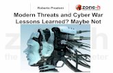 Roberto Preatoni Modern Threats and Cyber War Lessons ... · PDF fileModern Threats and Cyber War Lessons Learned? Maybe Not Roberto ... computers, intelligence, surveillance and reconnaissance