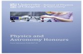 Physics and Astronomy Honours - gla.ac.uk · 5 BSc Honours Entrance Requirement Progression to 4th year Physics Physics 2 at C3 or higher; Mathematics 2A, 2B, 2D at an average of