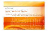 Session 2: Designing Information Architecture for ... Webinar... · Session 2: Designing Information Architecture for SharePoint: ... • Depending on system design and use, ... We