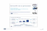 Growth as a process - GE Newsroom · 2014-09-28 · leadership businesses Growth as a process Reliable execution & financial discipline ... centric model focused on the under- ...