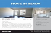 MOVE IN READY - Richcraft · 64H Tipperary Private 1070 SQ FT JADE FLATS BARRHAVEN SALES CENTRE 190C Hornchurch Lane, Tel: 613 823 3332 woodroffecondos@richcraft.com MOVE IN READY
