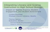 Integrating Literacy and Science Instruction in High ... · Integrating Literacy and Science Instruction in High School Biology: Impact on Teacher Practice, Student Engagement, and