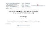 ENVIRONMENTAL AND SOCIAL MANAGEMENT (FAO) … · 2017-09-01 · ENVIRONMENTAL AND SOCIAL MANAGEMENT (FAO) PROEZA Poverty, Reforestation, Energy and Climate Change Con el apoyo de: