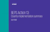 BEPS Action 13 · Member firms of the KPMG network of independentfirms are affiliated with KPMG International. KPMG International KPMG International provides no client services. No