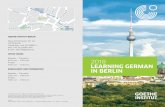 2018 LEARNING GERMAN IN BERLIN test before the beginning of the course ongoing evaluation of progress and systematic advice on your individual learning path participation certificate