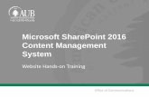 Microsoft SharePoint 2016 Content Management System · Picture resizing to the appropriate display ... • To change template: ... •lick on “Images Slider” to create the picture
