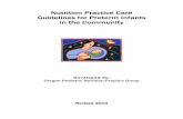 Nutrition Practice Care Guidelines for Preterm Infants in ...€¦ · Small for Gestational Age (SGA): ... Community health care professionals should be familiar with the referral