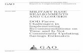 GAO-09-217 Military Base Realignments and Closures: … · DOD Faces Challenges in Implementing Recommendations on Time and Is ... for the 2005 BRAC round. The House report on the