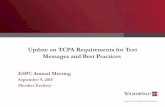 Update on TCPA Requirements for Text Messages and … Update on... · Update on TCPA Requirements for Text Messages and Best ... telemarketing and the use of automated ... Courts