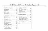 2012 Chevrolet Cruze Navigation System M - General Motors€¦ · Chevrolet Cruze Navigation System - 2012 Black plate (1,1) 2012 Chevrolet Cruze Navigation System M Infotainment