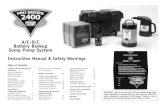 Pro Series PHCC-2400 Manual.pdf - s3.amazonaws.comSeries+PHCC-2400+Manu… · Connecting to AC power 10 ... Series backup sump pump system, since this manual contains safety information
