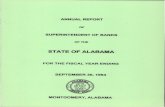 STATE OF ALABAMA - Alabama State Banking … OF ALABAMA FOR THE FISCAL YEAR ... Assistant Attorney General, Counsel John W. Amason, ... Bureau of Banking: East/Southeast District