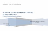 MUS700 ADVANCED PLACEMENT MUSIC THEORYsharepoint.pthsd.k12.nj.us/ci/Approved Curriculum/MUS700 AP Music... · mus700 advanced placement music theory outline of content area Development