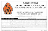 SOUTHWEST OILFIELD PRODUCTS, INC. · 2014-08-20 · fluid end type model of pump size of pump southwest 5000 psi bomco f-1600 / f-1300 7” x 12” item no. part no. description qty.