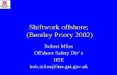 Shiftwork offshore; (Bentley Priory 2002) - raes-hfg.com · Shiftwork offshore; (Bentley Priory 2002) Robert Miles ... callcenters, Police/Fire Service, MOD, ... Main Cond. Pump -no
