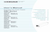 User’s Manual - KIKUSUI€¢ User’s Manual (this manual, PDF) This manual is intended for first- time users of this product. It provides an overview of the product, notes on usage,