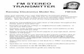 FM STEREO TRANSMITTER - RadioPics Database - Mainradiopics.com/1. Manuals/Ramsey/FM10A.pdfFM10A 1 FM STEREO TRANSMITTER Ramsey Electronics Model No. FM10A • Great for transmitting