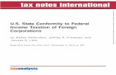 U.S. State Conformity to Federal Income Taxation of ... · U.S. State Conformity to Federal Income Taxation Of Foreign Corporations by Walter Hellerstein, Jeffrey A. Friedman, and