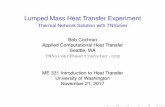 Lumped Mass Heat Transfer Experiment · Lumped Mass Heat Transfer Experiment I Use water bath to provide initial temperature of the object ... Lumped Mass Heat Transfer Experiment
