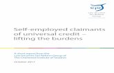 Self-employed claimants of universal credit – lifting the ... Employment report... · Self-employed claimants of universal credit – lifting the burdens A short report from the
