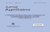 Jurnal AgriSains Vol.5 No. 1., Mei 2014 ISSN : 2086-7719lppm.mercubuana-yogya.ac.id/wp-content/uploads/... · Jurnal yang memuat ringkasan hasil laporan penelitian ini diterbitkan