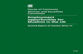 Employment opportunities for Muslims in the UK .Women and Equalities Committee . Employment ... 2