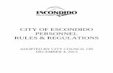 CITY OF ESCONDIDO PERSONNEL RULES & REGULATIONS · city of escondido personnel rules & regulations ... 2 definition of terms ... 25 personnel records general ...