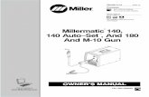 Millermatic 140, 140 Auto Set , And 180 And M-10 Gun · Millermatic 140, 140 Auto−Set , And 180 ... Troubleshooting − Distortion 47 ... Wear a safety harness if working above