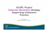 OLSEL Project Colourful Semantics Strategy Supporting ... Speech... · OLSEL Project Colourful Semantics Strategy Supporting Classroom Practice Cath Morrissy Speech Pathologist (CEOM)