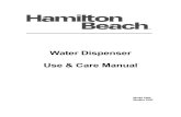 Water Dispenser Use & Care Manual - Hamilton Beachuseandcares.hamiltonbeach.com/files/840178600.pdf · Water Dispenser Use & Care Manual Model 2202 ... clockwise to disengage the
