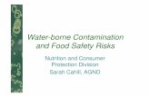 Water-borne Contamination and Food Safety Risks F · Water-borne Contamination and Food Safety Risks ... •Treatment of water ... – Wastewater fed aquaculture • A source of waterborne