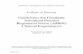 Guidelines for Graduate Advanced Practice Registered Nurse …academicdepartments.musc.edu/.../GuidelinesforClinicalExperience.pdf · Guidelines for Graduate Advanced Practice Registered