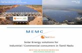 Solar Energy solutions for Industrial / Commercial ...€¦ · Solar plant can be located in Consumer owned site / SunEdison developed Solar park SunEdison solar parks currently being