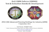 DoD CBRN Defense (CBRND) Test & Evaluation Standards ... · DoD CBRN Defense (CBRND) Test & Evaluation Standards Development JPEO-CBD Advanced Planning Briefings for Industry (APBI)