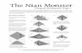 Nian Monster Origami Bookmark - Albert Whitman & …€¦ · Title: Nian Monster Origami Bookmark Author: Kirsten Cappy Created Date: 20161030202352Z