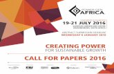 CALL FOR PAPERS 2016 - POWER-GEN & DistribuTECH … Africa... · u According to a report by McKinsey & Company, ... u Concentrating solar thermal u Solar thermal heating and cooling